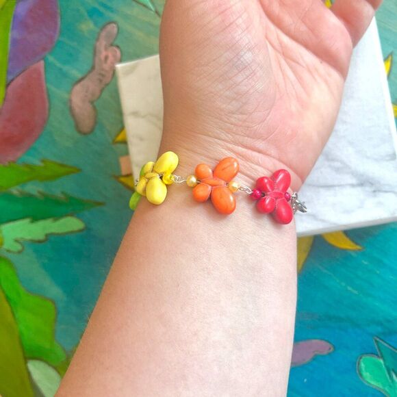Rainbow Butterfly Charm Bracelet - Picture 3 of 7